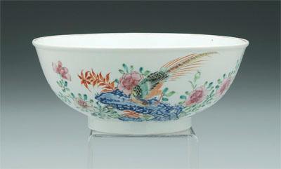 Appraisal: Lowestoft bowl hand painted decoration with exotic birds and flowers