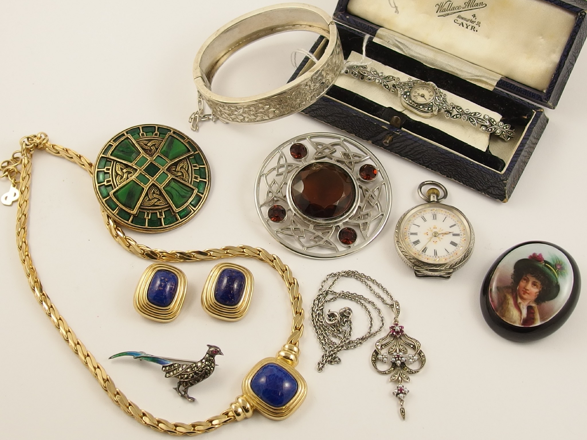 Appraisal: A good collection of costume jewellery and silver to include