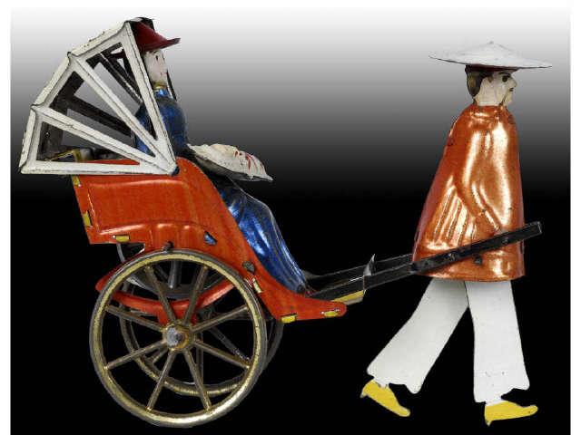 Appraisal: German Lehmann Flywheel Mikado Toy Description Depicts Chinese man pulling