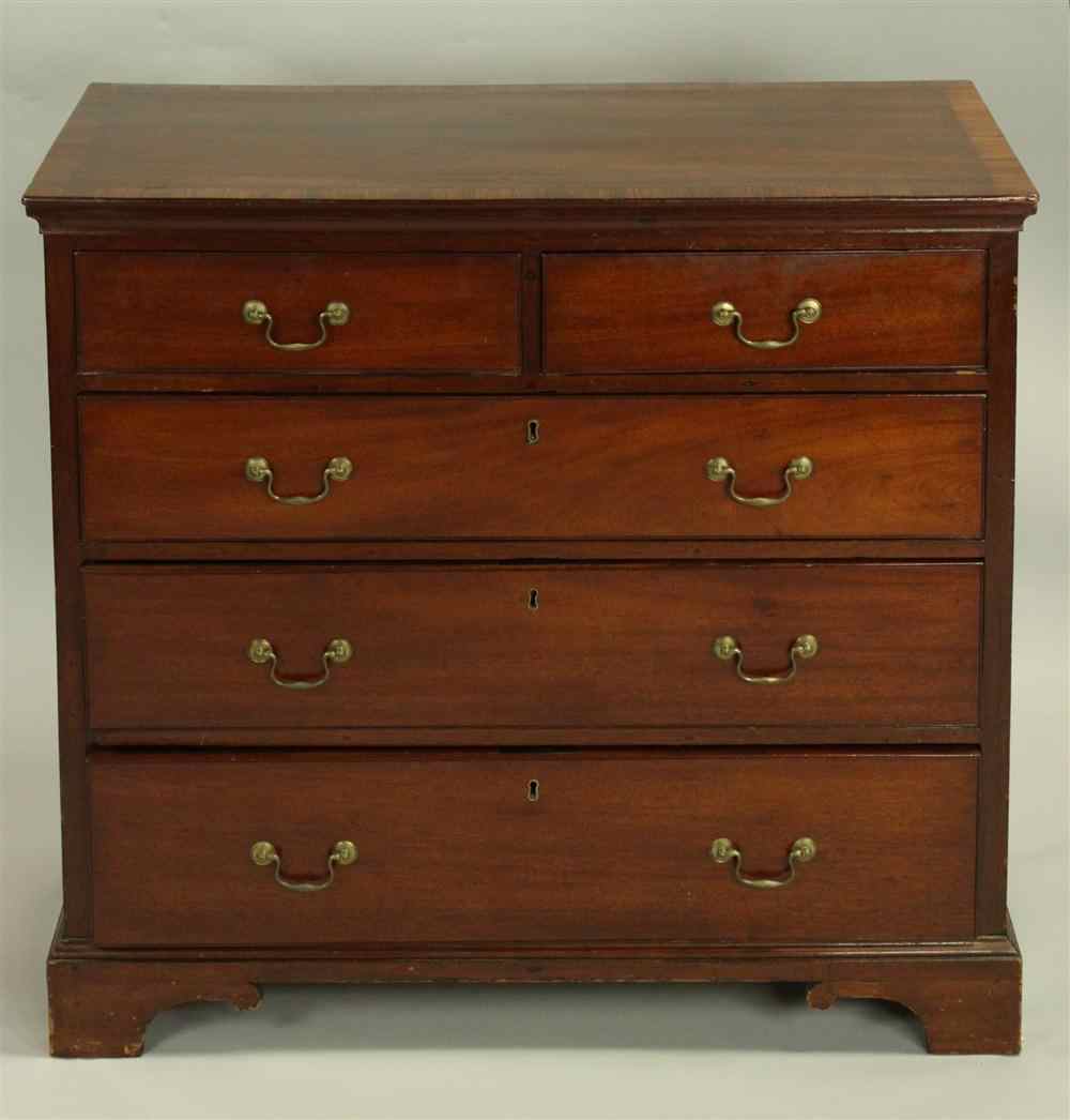 Appraisal: GEORGE III STYLE MAHOGANY CHEST OF DRAWERS th century having