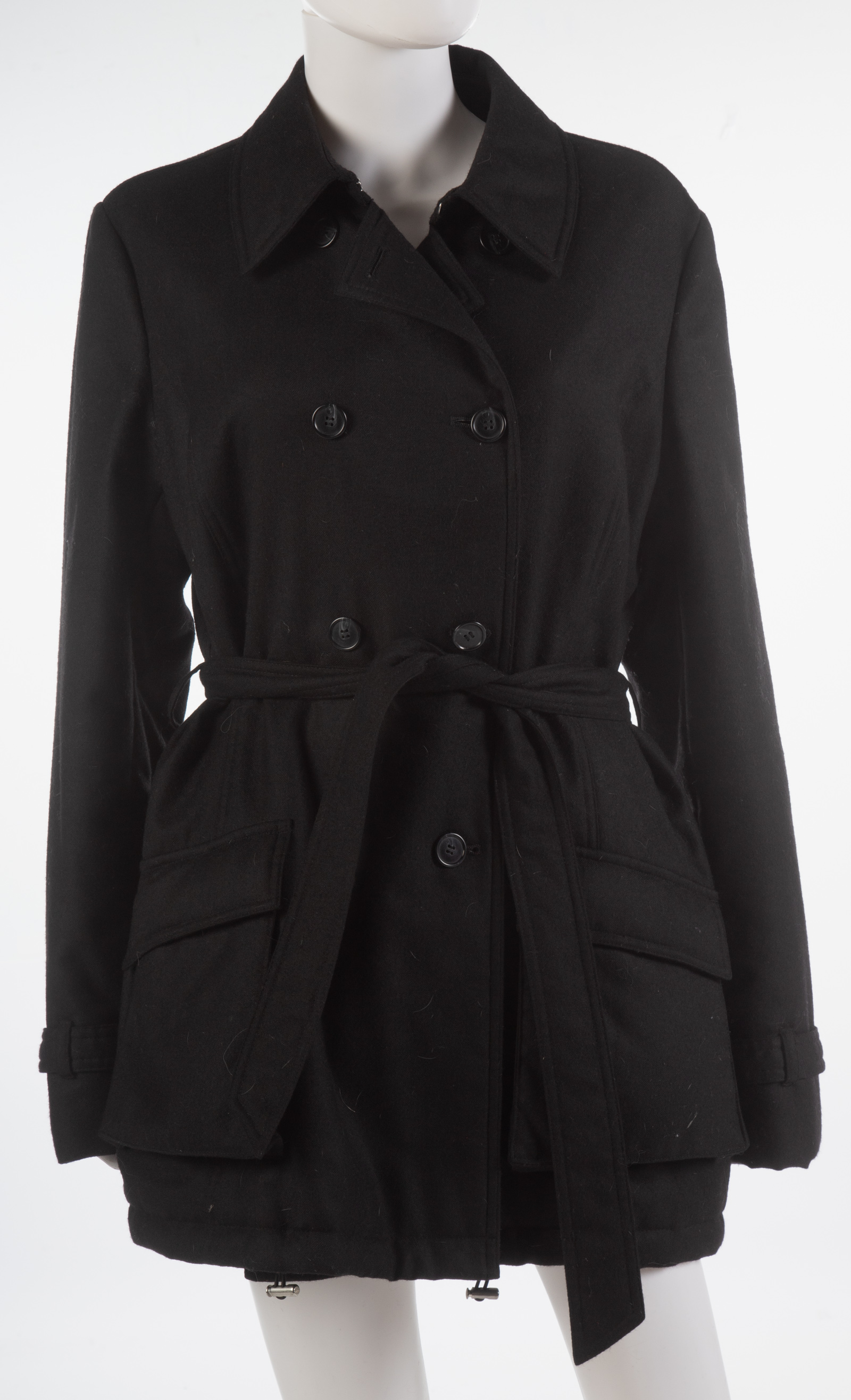 Appraisal: ESCADA SPORT BLACK TRENCH COAT EU Size