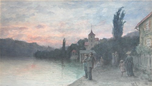 Appraisal: Evening on The Rhine Artist Leisser Martin B American -