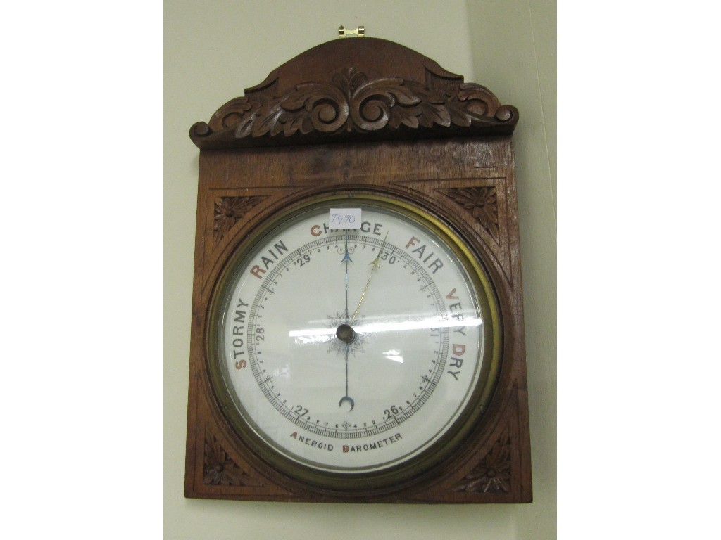 Appraisal: Aneroid wall barometer on a wood mount