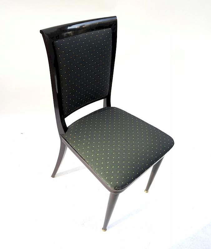 Appraisal: Black Side Chair Upholstered black side chair H x x