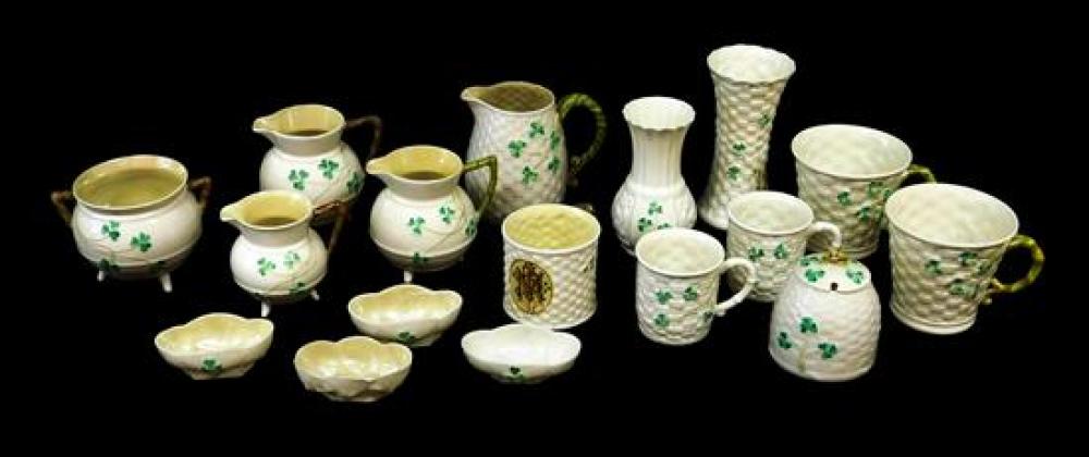 Appraisal: Seventeen pieces of Irish Belleek porcelain tea and table ware