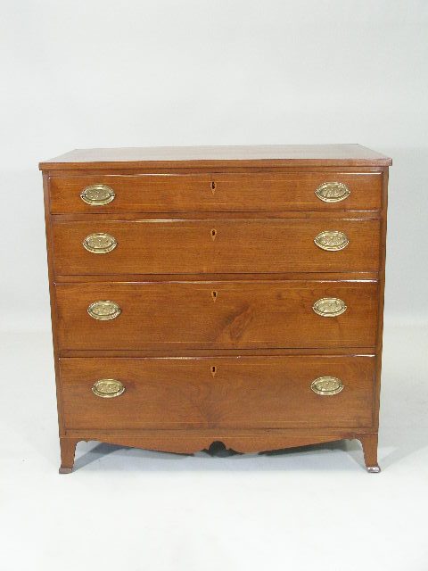 Appraisal: Hepplewhite Chest of Drawers PA early th c walnut w