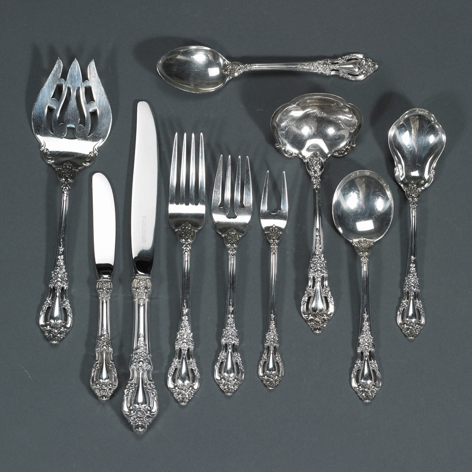 Appraisal: American Silver Eloquence Pattern Flatware Service Lunt Silversmiths Greenfield Mass