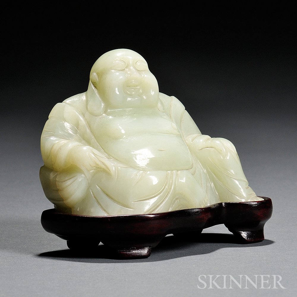 Appraisal: Hardstone Carving of Hotei China th th century seated with