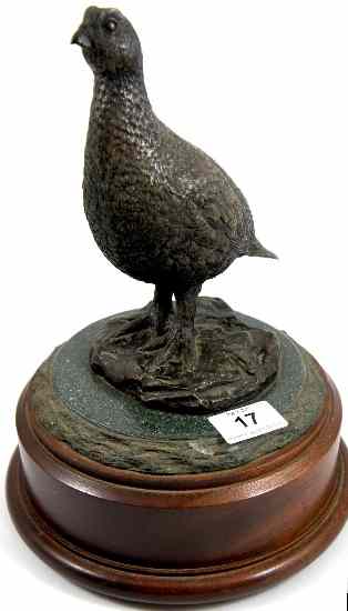 Appraisal: Border Fine Arts Model of a Grouse Statue Granite on