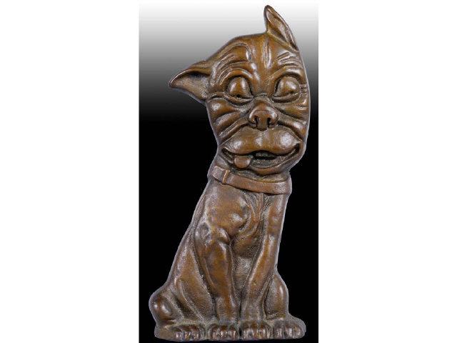 Appraisal: Whimsical Boston Terrier Dog Cast Iron Doorstop Description Marked Copyright