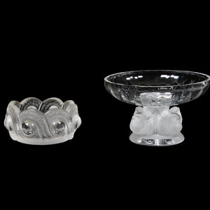 Appraisal: Two Lalique Molded and Frosted Glass Articles comprising a Nogent