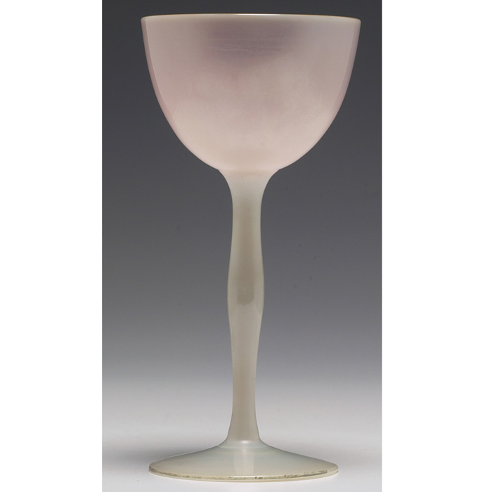 Appraisal: Steuben goblet attribution calcite glass with a gold aurene interior