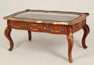 Appraisal: LOUIS XV STYLE BRONZE MOUNTED LOW SPECIMAN TABLE LOUIS XV