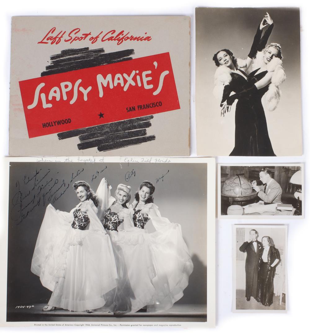 Appraisal: HOLLYWOOD S PHOTO MEMORABILIA PC ANDREWS SISTERS AUTOGRAPHED X SNAPSHOT