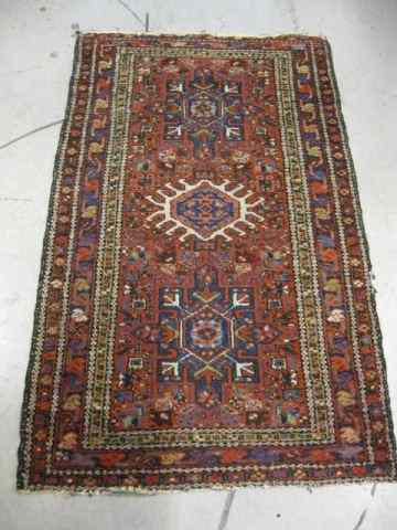 Appraisal: Heriz Persian Handmade Rug trio of geometric designs ' ''