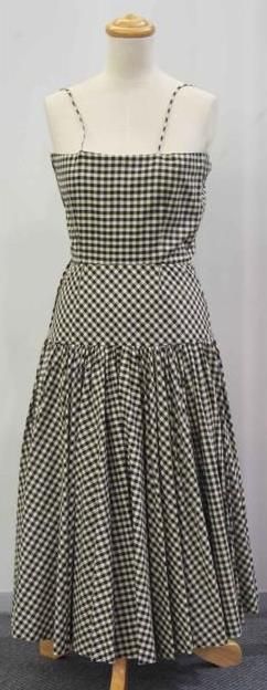 Appraisal: Sundress and bolero in black and white gingham circa Provenance