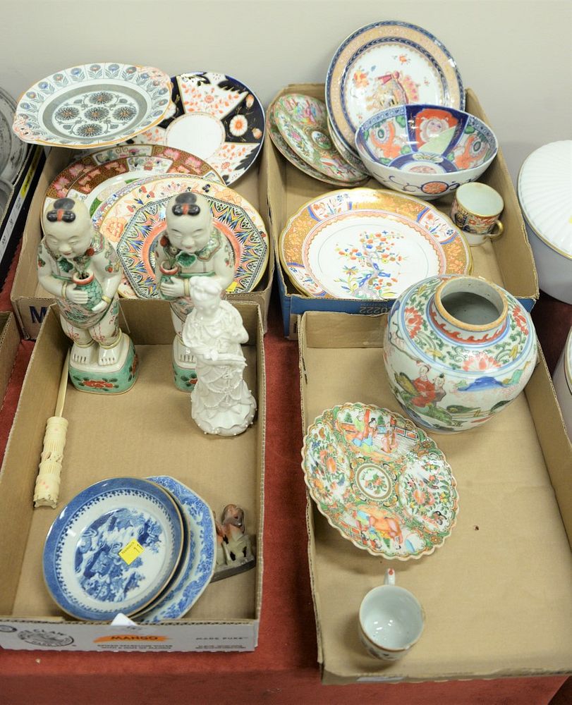 Appraisal: Four tray lots of Chinese porcelain to include Masons moonstone