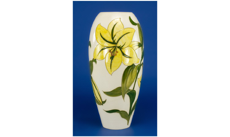 Appraisal: Moorcroft Large Vase Lily design in cream ground marks to