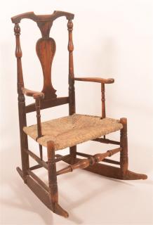 Appraisal: th C Queen Anne NE Rocker th C Queen Anne