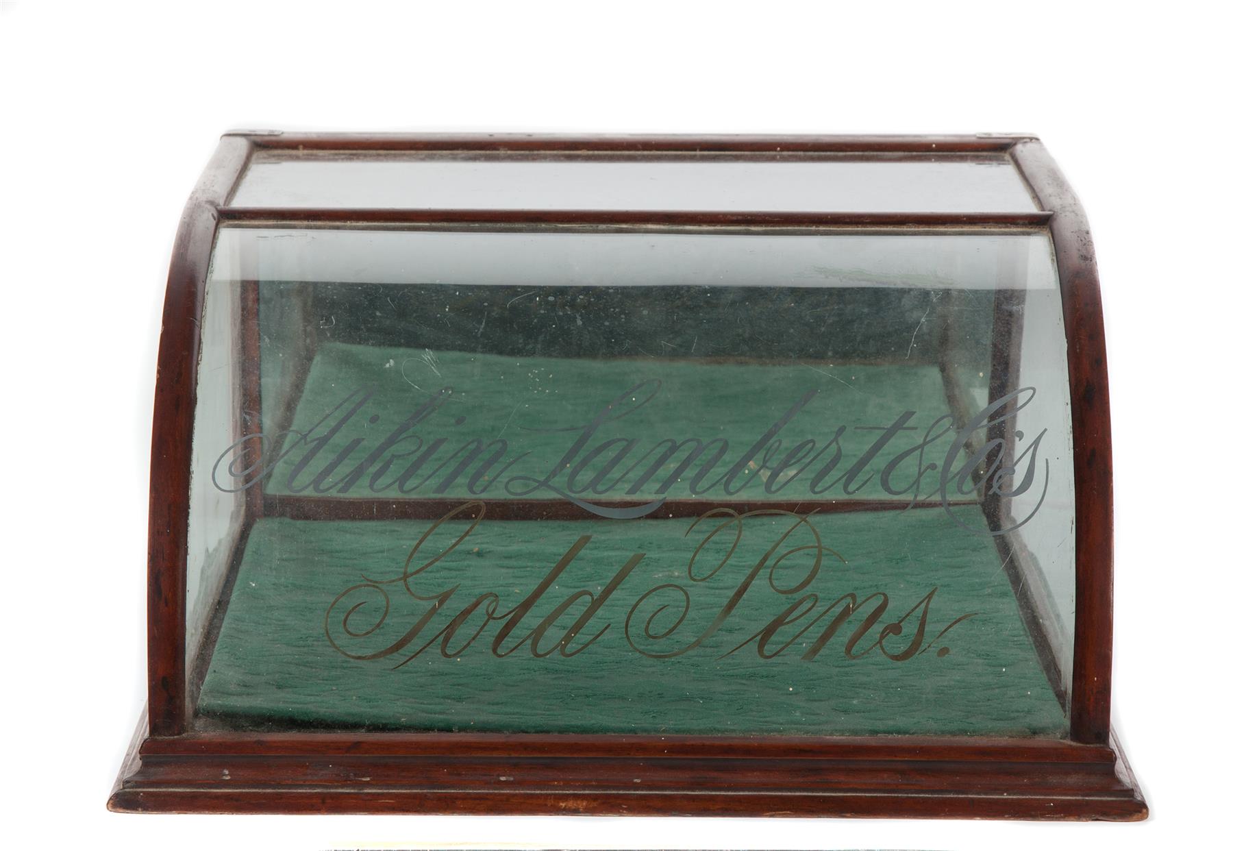 Appraisal: AIKIN LAMBERT CO GOLD PENS COUNTER TOP DISPLAY CASE American