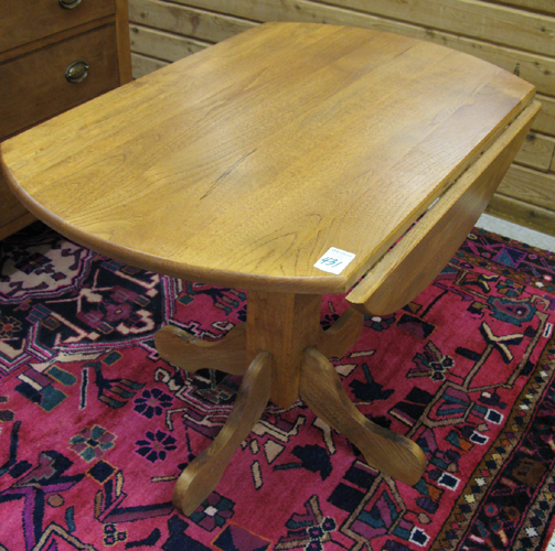 Appraisal: DROP-LEAF PEDESTAL DINETTE TABLE American country antique style manufactured having