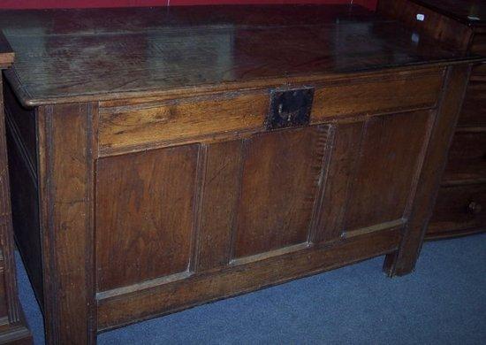 Appraisal: An oak chest circa with three panelled front cm wide