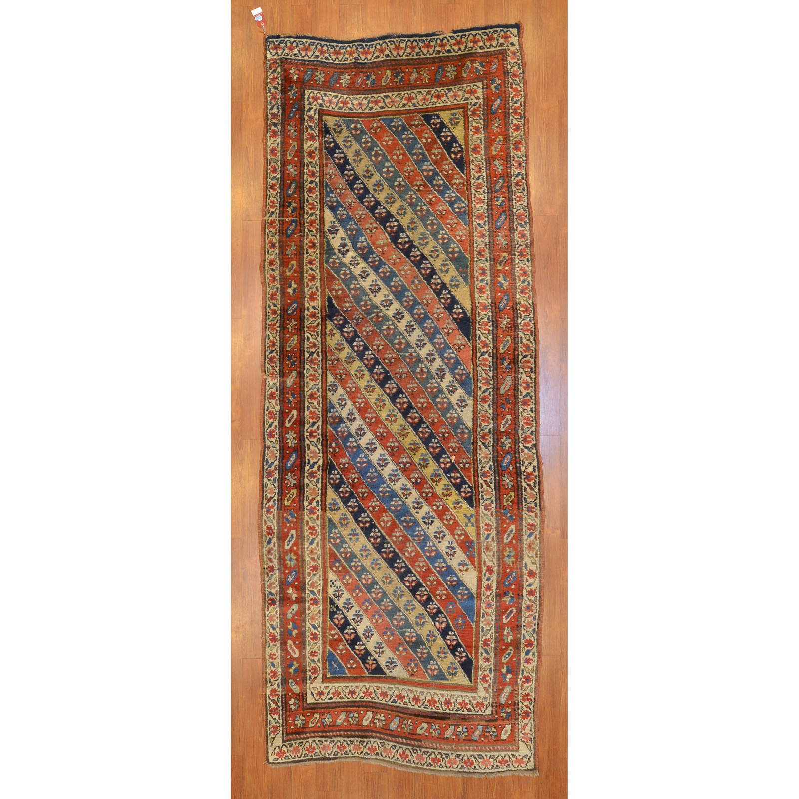 Appraisal: ANTIQUE KAZAK RUNNER CAUCASUS X First quarter- th century hand-knotted