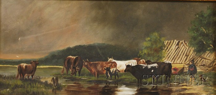 Appraisal: Lot of Four Works American School th th Century Cows