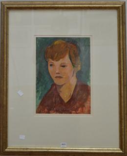 Appraisal: BILL COLEMAN PORTRAIT OF A BOY OIL ON CARD X