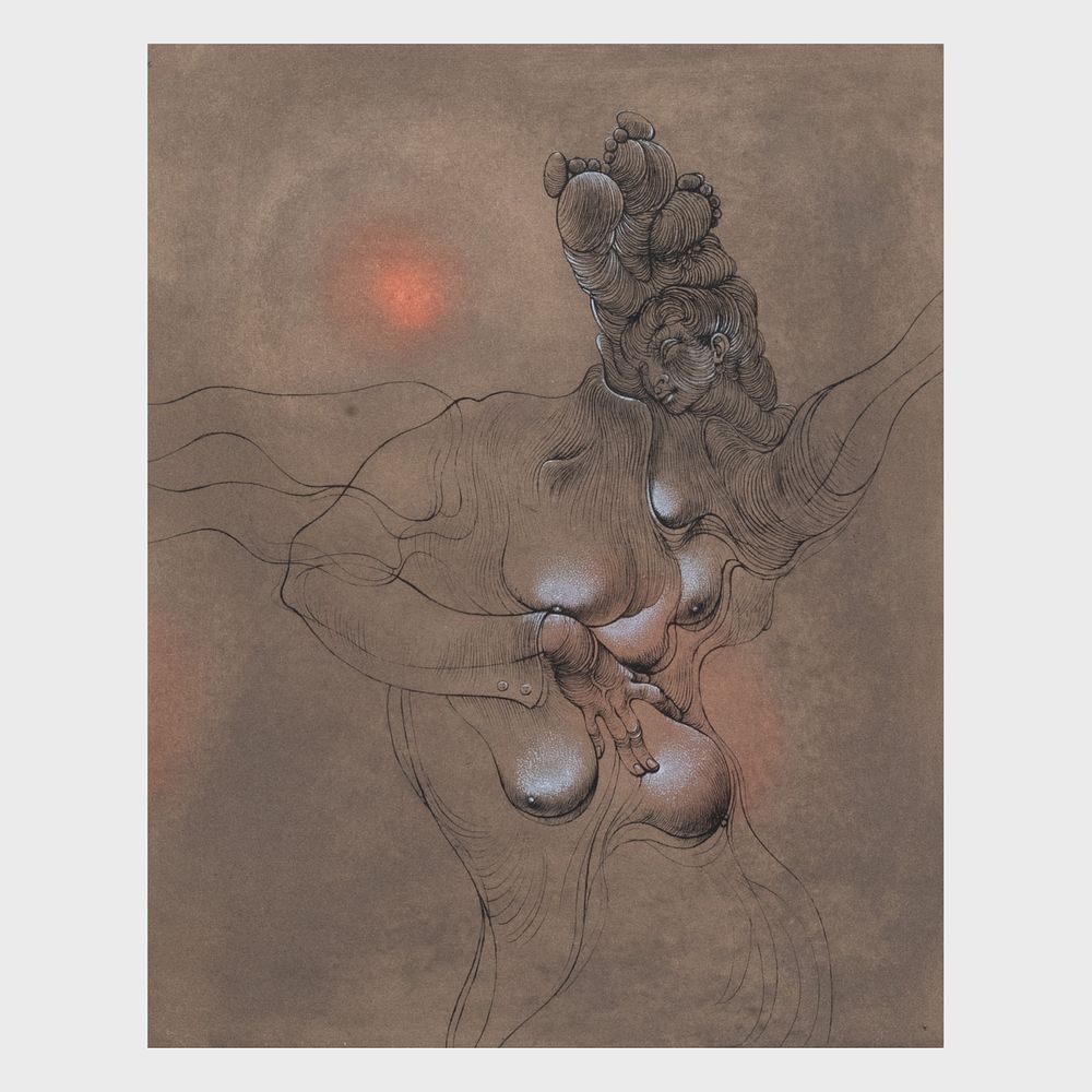 Appraisal: Hans Bellmer - Untitled Etching in colors on wove paper