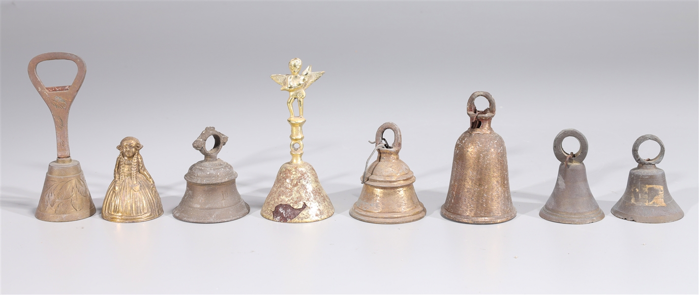 Appraisal: Eight assorted antique Indian bronze and gilt bells th century