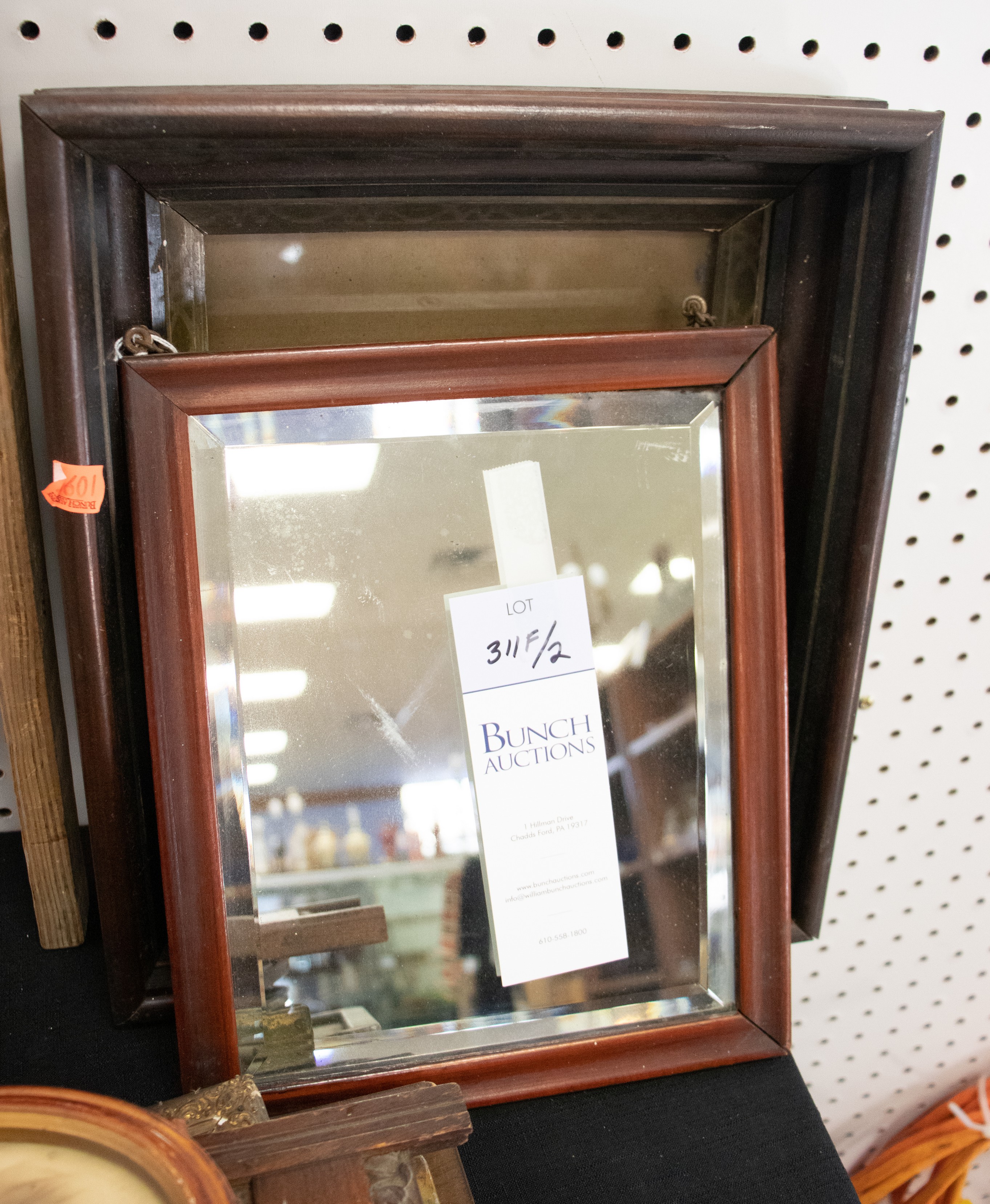 Appraisal: Mahogany wall mirror - x - and deep picture frame