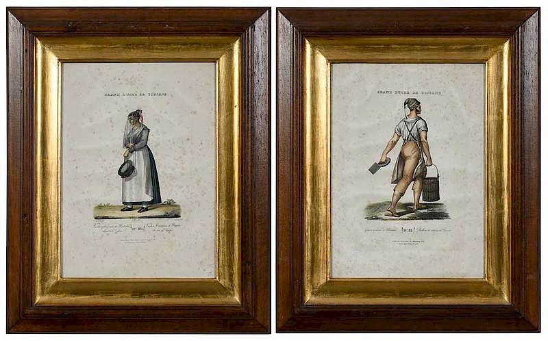 Appraisal: Two Framed French Prints th century Two prints from the