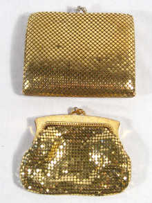 Appraisal: A gilt metal mesh purse with matching wallet