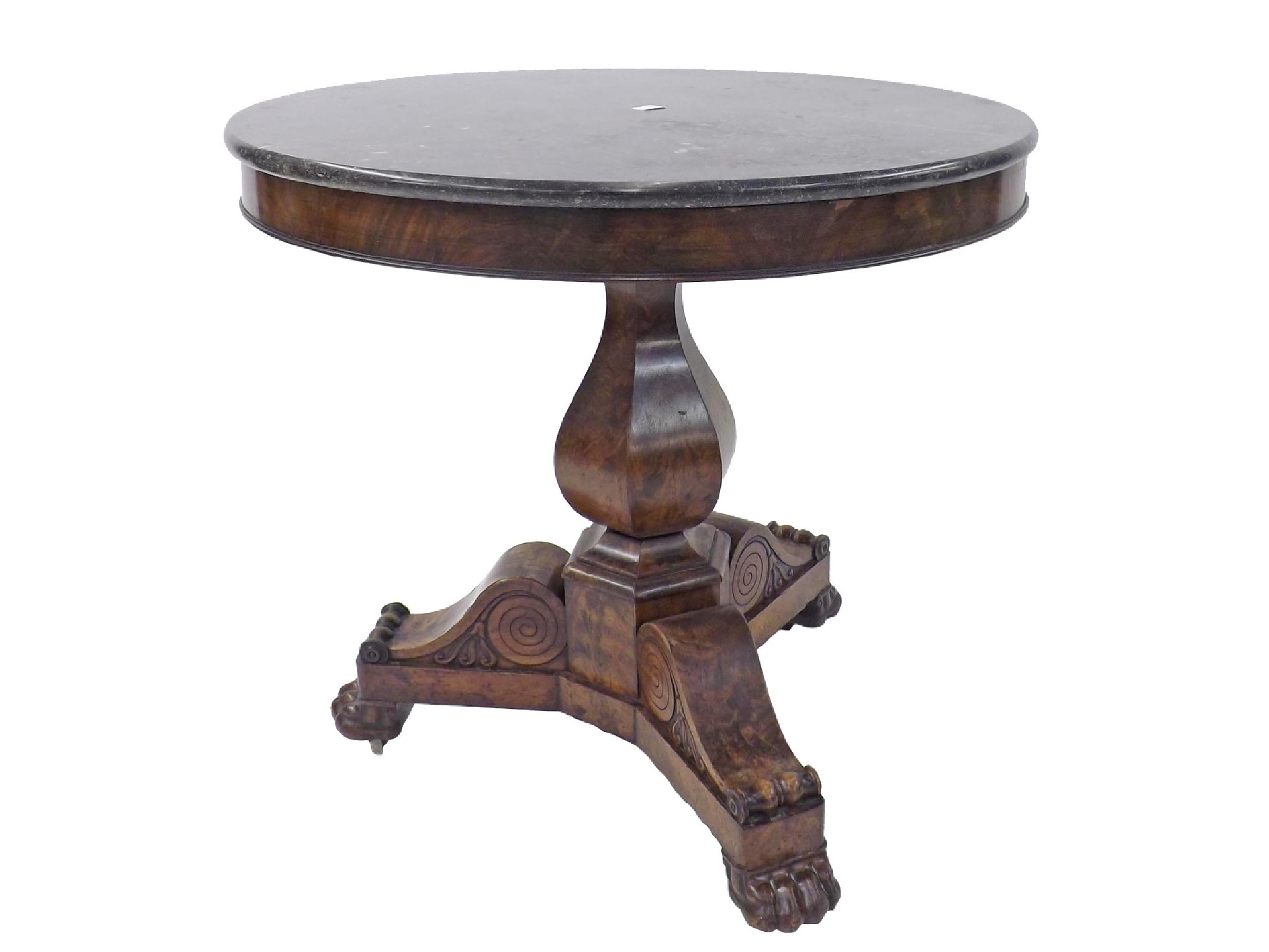 Appraisal: Good th century marble top and mahogany centre table the