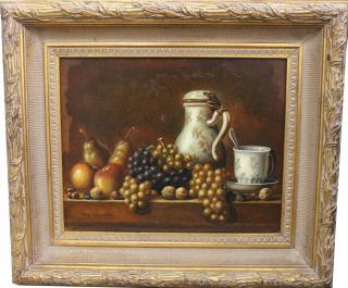 Appraisal: Joseph Scheurenberg Germany - Still life of fruit on a