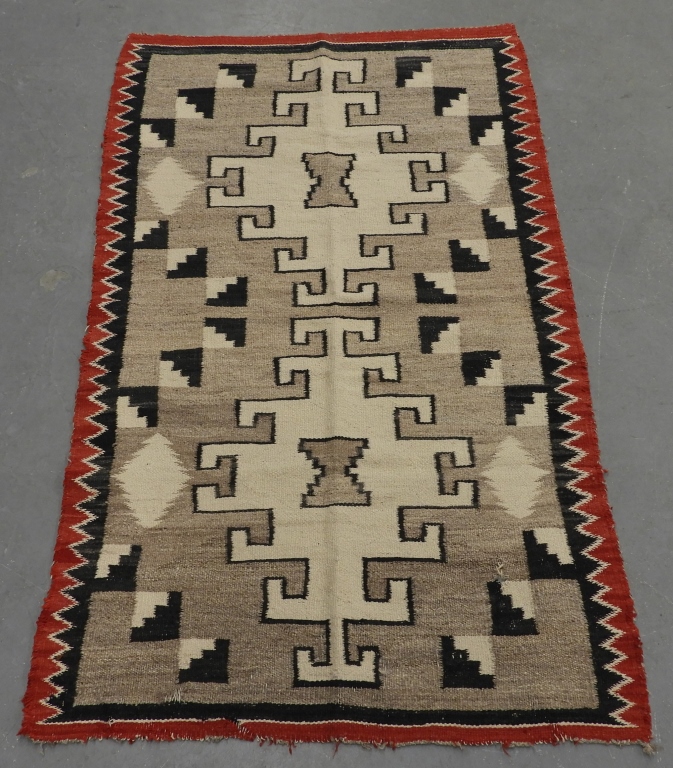 Appraisal: NATIVE AMERICAN INDIAN EYE DAZZLER CARPET RUG Native American Early