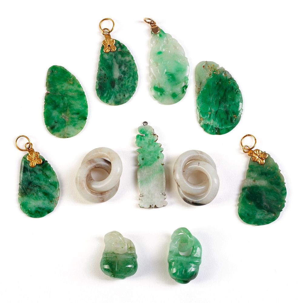 Appraisal: Grp Small Carved Jade Pieces A group of eleven small