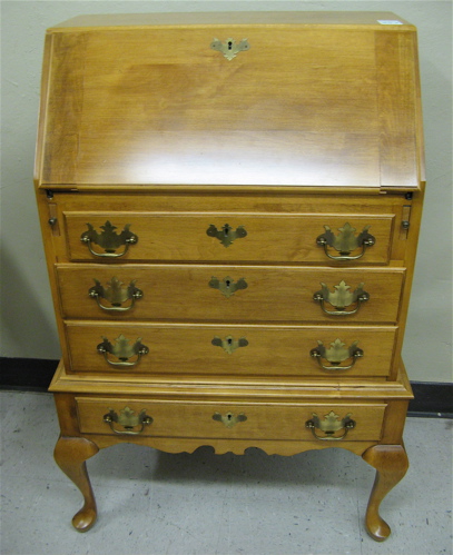 Appraisal: QUEEN ANNE REVIVAL WRITING DESK ON STAND American mid th