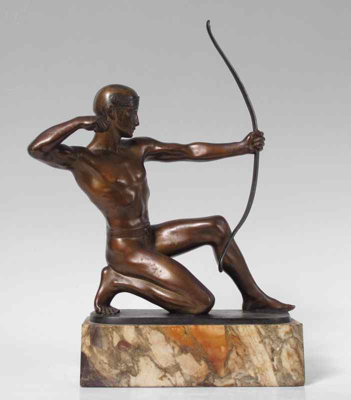 Appraisal: KAESBACH Rudolf German - Deco Archer Bronze '' h ''