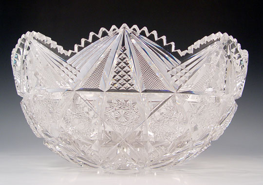 Appraisal: AMERICAN BRILLIANT CUT GLASS PUNCH BOWL '' high x ''