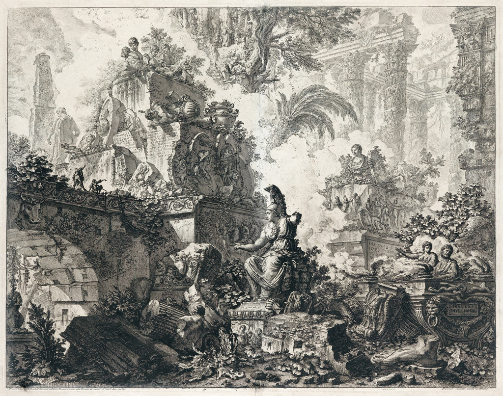 Appraisal: GIOVANNI B PIRANESI Vedute di Roma frontispiece Etching circa x