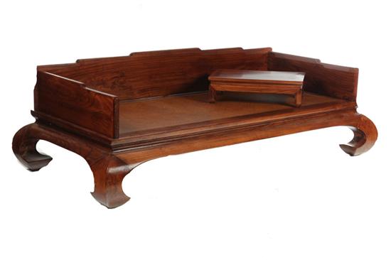 Appraisal: TEA SOFA AND TRAY China th century hardwood Figured wooden