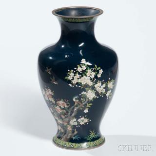 Appraisal: Cloisonne Vase Cloisonne Vase Japan th th century baluster shape