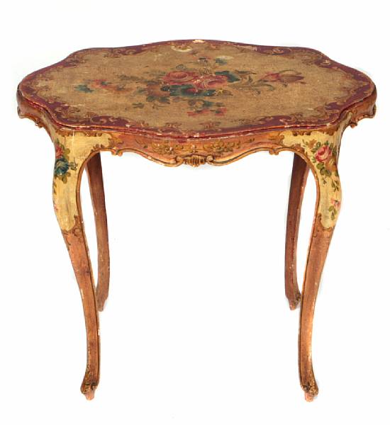 Appraisal: An Italian Rococo style paint decorated side table late th