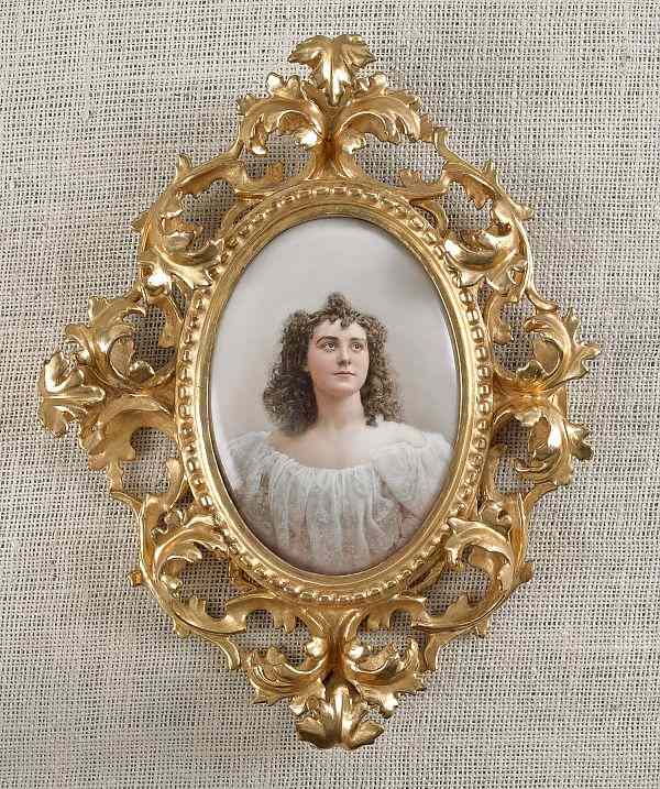 Appraisal: KPM porcelain plaque th c depicting a young woman in