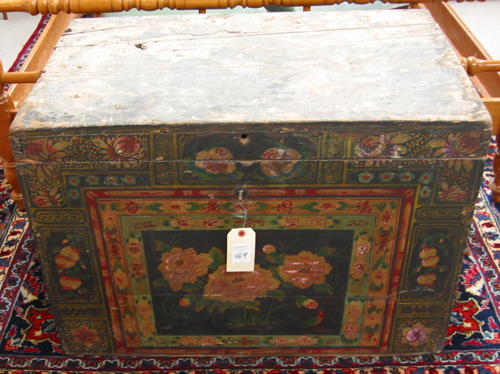 Appraisal: LIFT-TOP PINE CHEST Chinese th century of rectangular form with