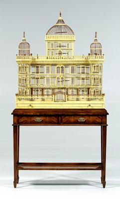 Appraisal: French Regency style birdcage stand Garden Pavilion design in cream