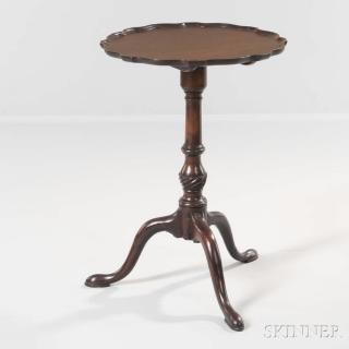 Appraisal: Carved Mahogany Piecrust Tilt-top Candlestand probably England th century with