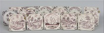 Appraisal: Antique Hand Painted Glazed Ceramic Tiles A lot of hand